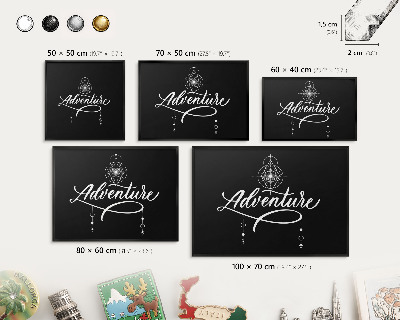 Pizarra magnética para colección de imanes con marco negro Inspiración para viajar