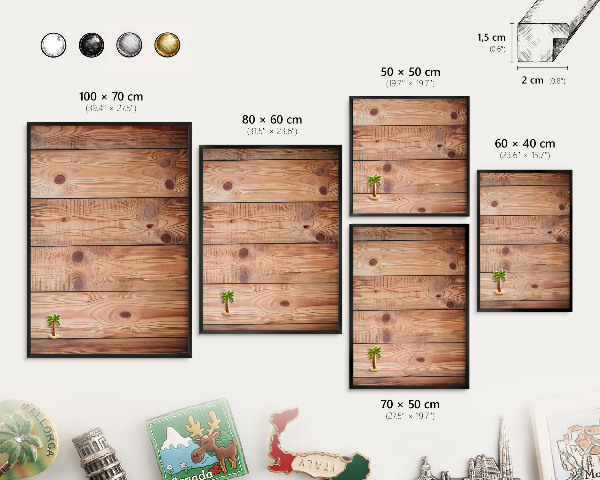 Pizarra magnética para colección de imanes con marco negro Tablas de madera