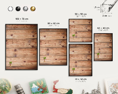 Pizarra magnética para colección de imanes con marco negro Tablas de madera