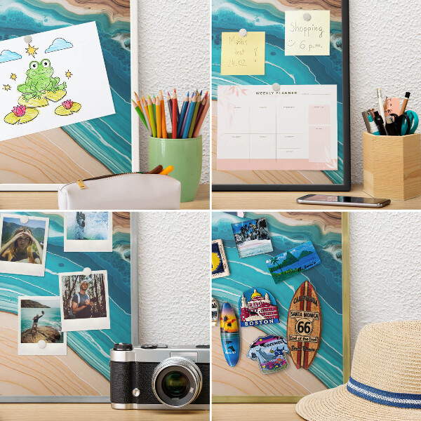 Tablero magnético impreso con marco en color negro Capas de la Tierra