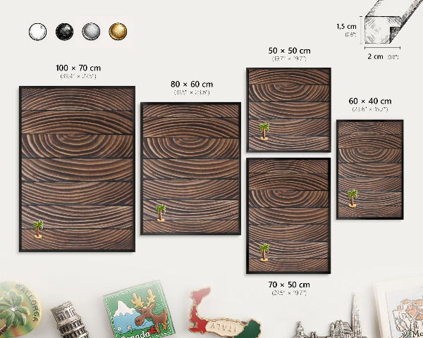 Pizarra magnética para colección de imanes con marco negro Estructura de madera