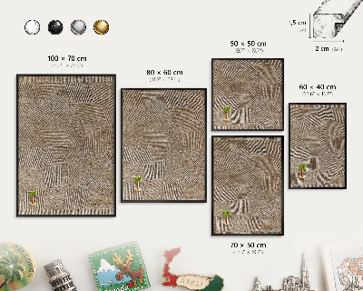 Pizarra magnética para colección de imanes con marco negro Patrón geométrico