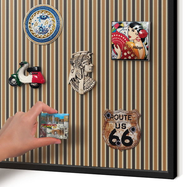Tablero magnético impreso con marco en color negro Patrón geométrico