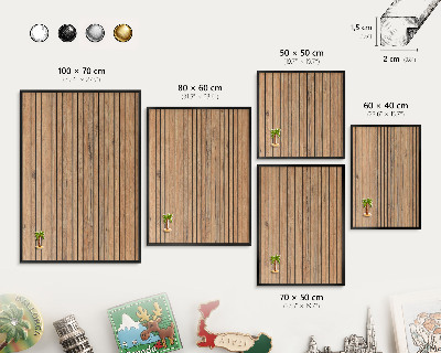 Pizarra magnética para colección de imanes con marco negro Tablas de madera