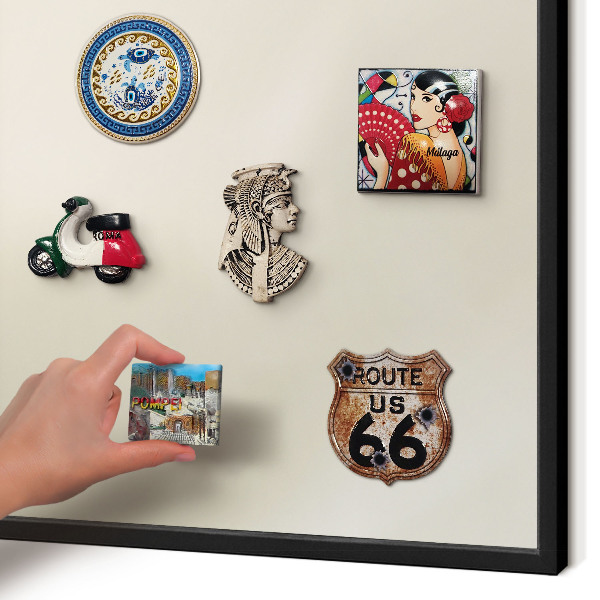 Tablero magnético impreso con marco en color negro Tono de niebla