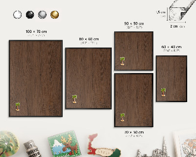 Tablero magnético impreso con marco en color negro Textura de madera