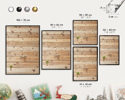 Pizarra magnética para colección de imanes con marco negro Tablas de madera