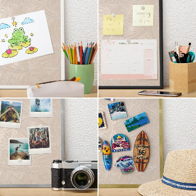 Pizarra magnética para colección de imanes con marco negro Mandala decorativo