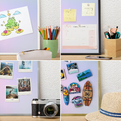 Pizarra magnética para colección de imanes con marco negro Degradado pastel