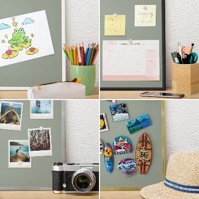 Pizarra magnética para colección de imanes con marco negro Sabio