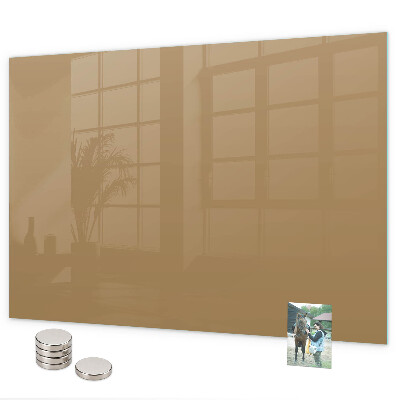 Pizarra magnética de cristal color beige oscuro