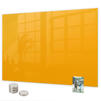 Pizarra magnética de cristal color amarillo dorado