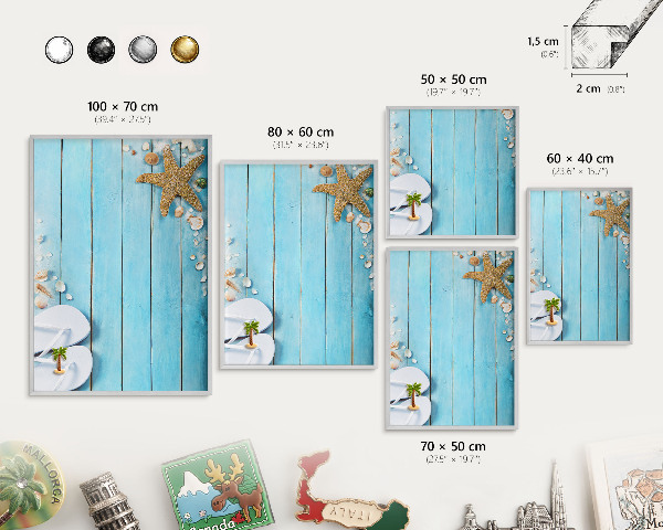 Pizarra magnética para souvenirs de viajes con marco plateado Descanso de vacaciones