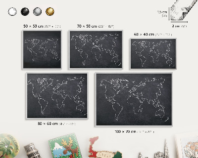 Pizarra para imanes de viajes en color plata Mundo cretácico