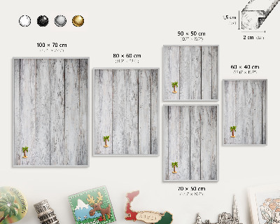 Pizarra para imanes de viajes en color plata Madera rústica