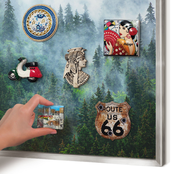 Pizarra para imanes de viajes en color plata Bosque misterioso