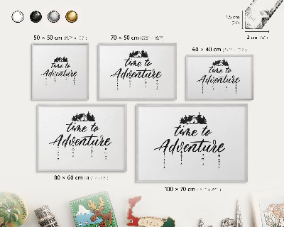Pizarra para imanes de viajes en color plata La aventura te espera