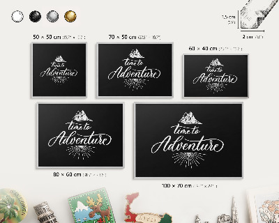 Pizarra magnética para souvenirs de viajes con marco plateado Hora de aventuras