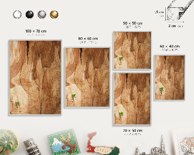 Pizarra para imanes de viajes en color plata Madera natural