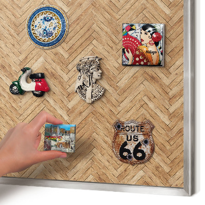 Pizarra para imanes de viajes en color plata Patrón de espiga