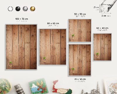 Pizarra para imanes de viajes en color plata Tablas de madera
