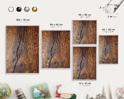 Pizarra magnética para souvenirs de viajes con marco plateado Textura de madera
