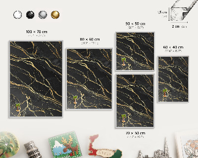 Pizarra magnética para souvenirs de viajes con marco plateado Ondas lujosas