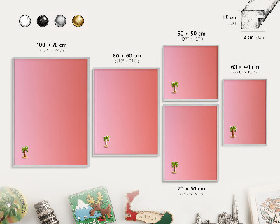 Pizarra para imanes de viajes en color plata Rosa naranja