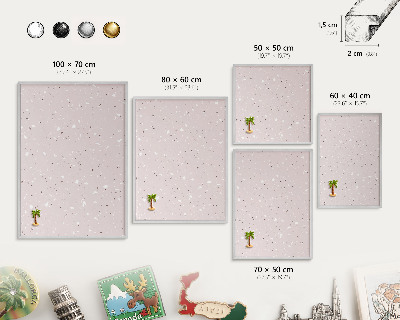 Pizarra para imanes de viajes en color plata Terrazo moderno