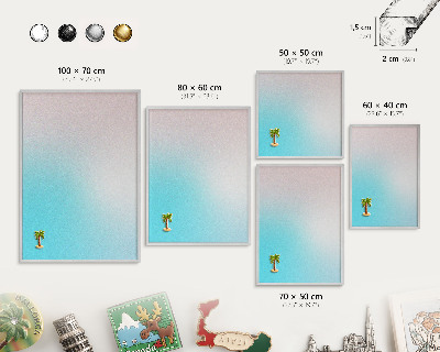 Pizarra magnética para souvenirs de viajes con marco plateado Abstracción en tonos pastel