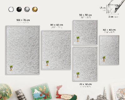 Pizarra para imanes de viajes en color plata Elegancia calada