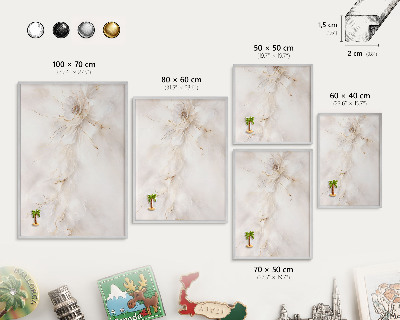 Pizarra para imanes de viajes en color plata Elegancia floral
