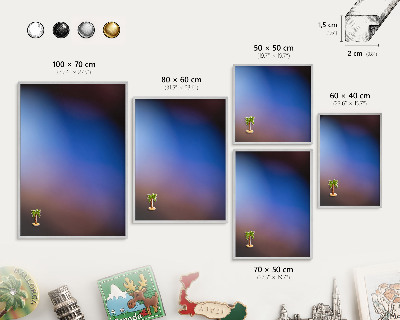 Pizarra magnética para souvenirs de viajes con marco plateado Colores del equilibrio