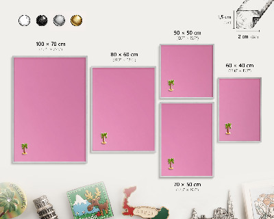 Pizarra para imanes de viajes en color plata Rosa frío