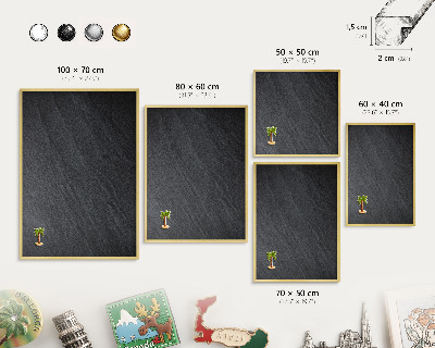 Tablero para imanes decorativo con marco dorado Textura gris