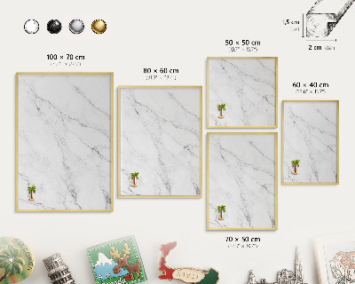 Tablero para imanes decorativo con marco dorado Patrón de mármol