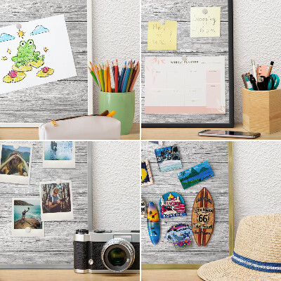 Tablero para imanes decorativo con marco dorado Textura de madera