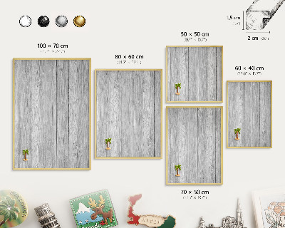 Tablero para imanes decorativo con marco dorado Textura de madera