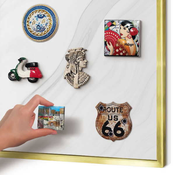 Pizarra magnética de pared en color oro Mármol sutil