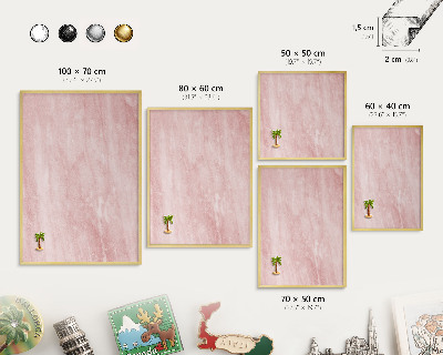 Tablero para imanes decorativo con marco dorado Textura rosa