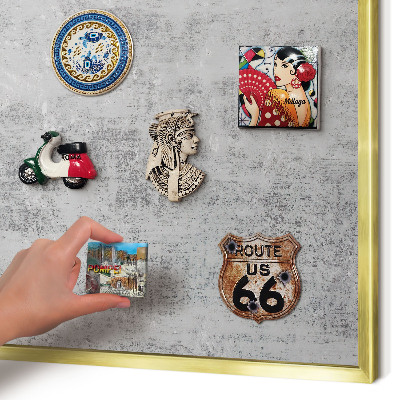 Pizarra magnética de pared en color oro Superficie gris