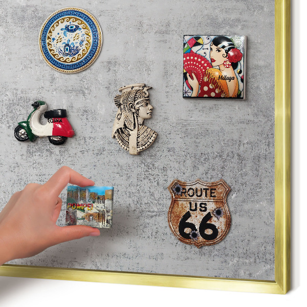Pizarra magnética de pared en color oro Superficie gris