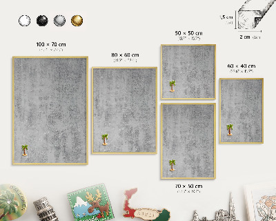 Pizarra magnética de pared en color oro Superficie gris