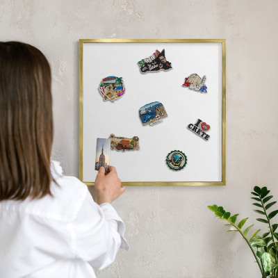 Pizarra magnética de pared en color oro Blanco puro