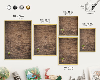 Tablero para imanes decorativo con marco dorado Textura de madera