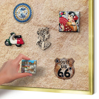 Pizarra magnética de pared en color oro Textura de piedra