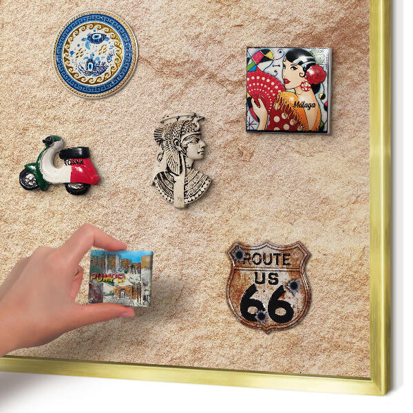 Pizarra magnética de pared en color oro Textura de piedra