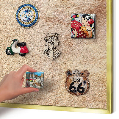 Pizarra magnética de pared en color oro Textura de piedra