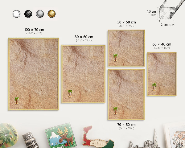 Pizarra magnética de pared en color oro Textura de piedra