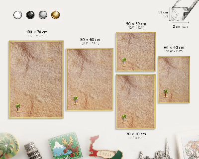 Pizarra magnética de pared en color oro Textura de piedra